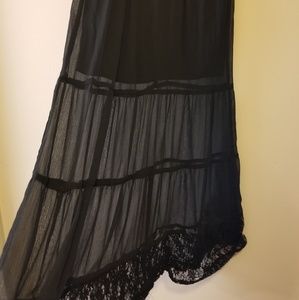 Black lace overlay maxi skirt